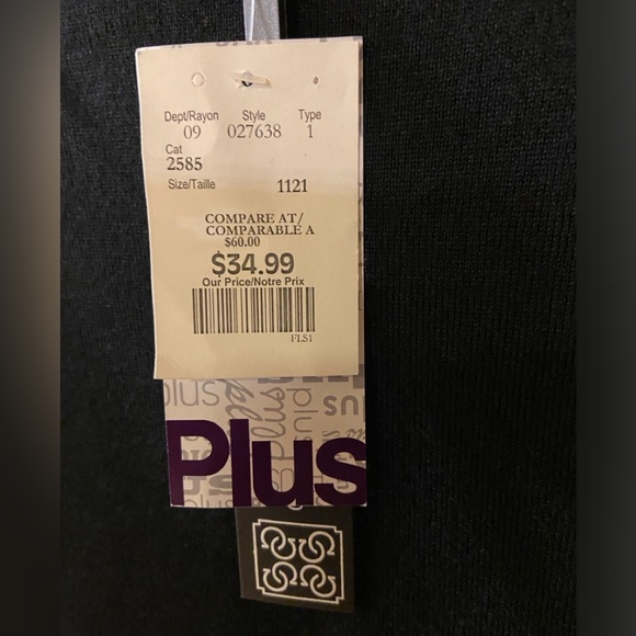 Cable & Gauge black crewneck sweater with sequences on sleeves - 2X (plus) -NWT - Picture 14 of 14